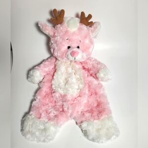 18" Baby Ganz FLAT A PAT Reindeer  Moose Security Blanket Lovie plush toy Soft